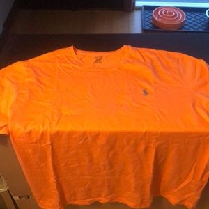 Orange crew neck polo